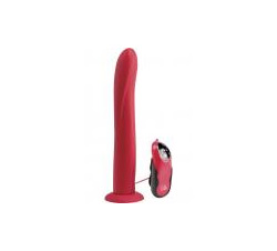Vibrating 10 inches Silicone Dildo Red